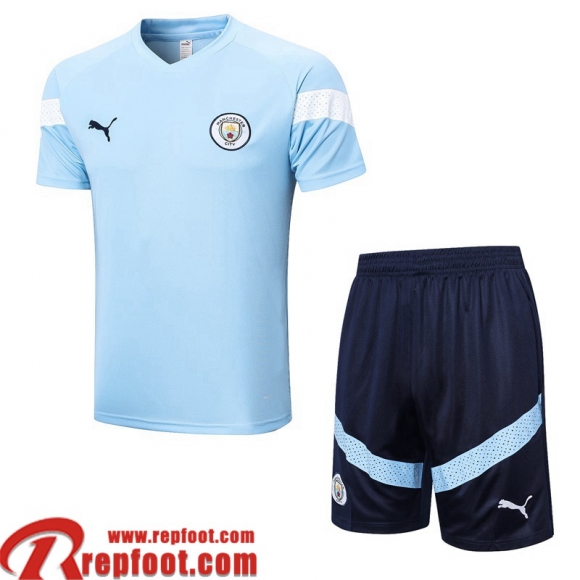 Manchester City Survetement T Shirt bleu clair Homme 22 23 TG650