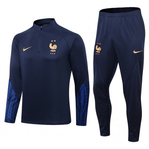 Survetement Foot France 2022 2023 bleu marin FFF23-3 Survetement Foot France 2022 2023 bleu marin FFF23-3