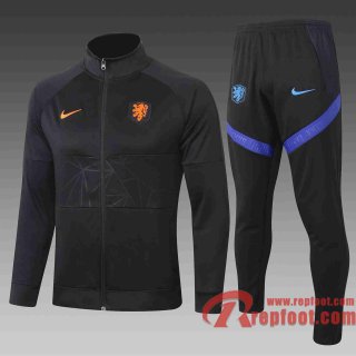 Pays-Bas Veste foot 20 21 noir A322#