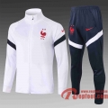 France Veste foot 20 21 blanc A324#