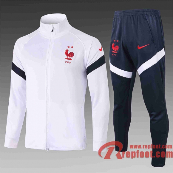 France Veste foot 20 21 blanc A324# France Veste foot 20 21 blanc A324#