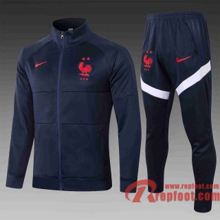 France Veste foot 20 21 Marine col montant A334#