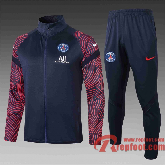 PSG Paris Veste foot 20 21 rouge col montant A337# PSG Paris Veste foot 20 21 rouge col montant A337#