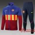 Barcelone Veste foot 20 21 bleu et rouge col montant A341#