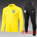 Bresil Veste foot 20 21 Jaune A343#