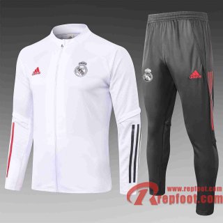 Real Madrid Veste foot 20 21 blanc A349#