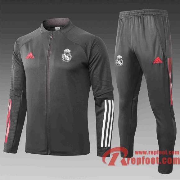 Real Madrid Veste foot 20 21 Gris foncé A353#