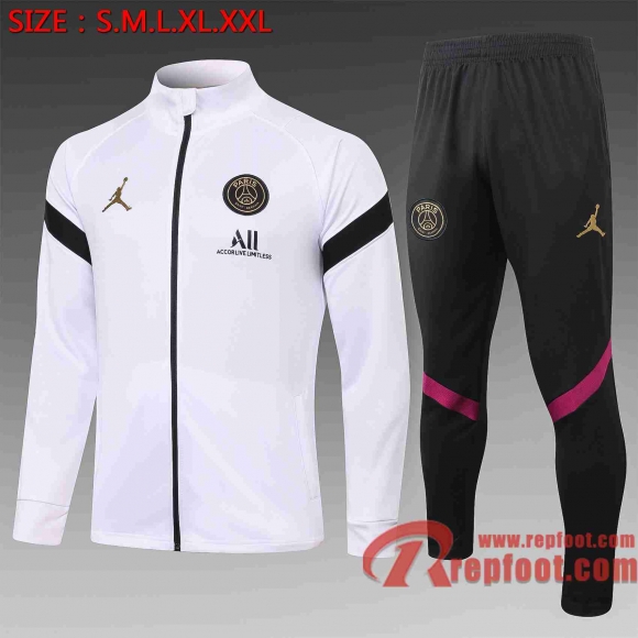 Airman Veste foot blanc - Black zipper A366 20 21  Airman Veste foot blanc - Black zipper A366 20 21