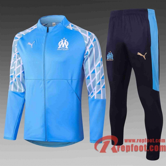 Olympique De Marseille Veste foot Bleu clair 20 21 A368