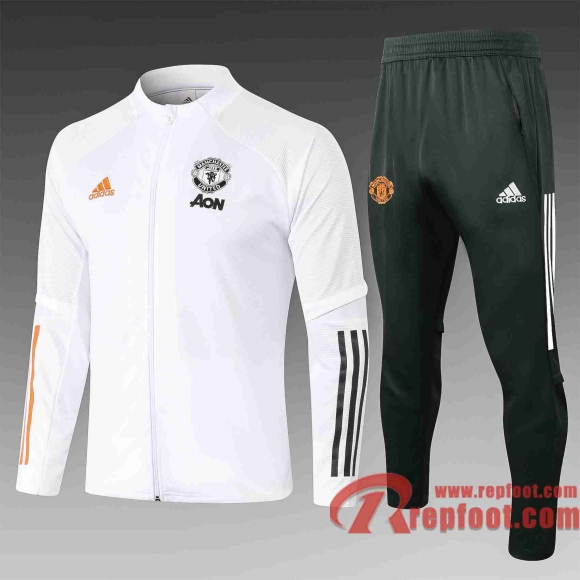 Manchester United Veste foot blanc 20 21 A380