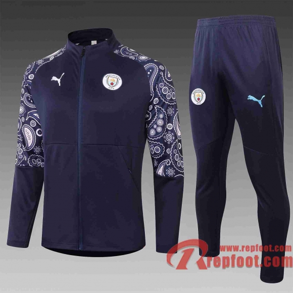 Manchester City Veste foot Bleu foncé 20 21 A383  Manchester City Veste foot Bleu foncé 20 21 A383
