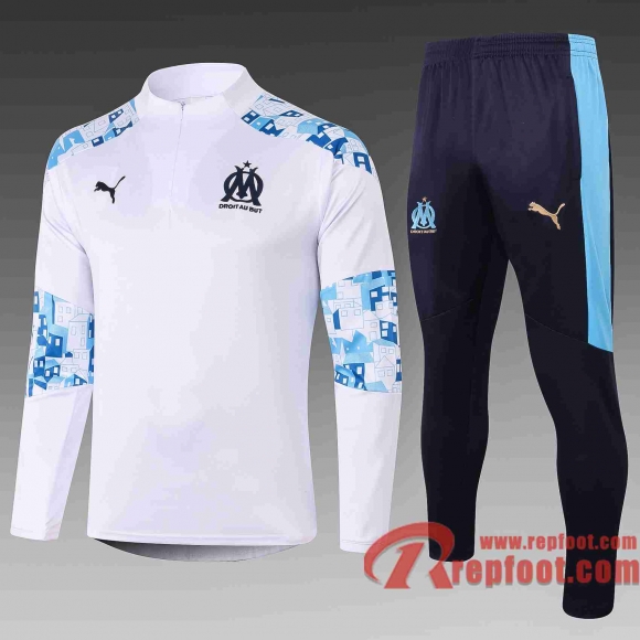 Olympique De Marseille Survetement Foot blanc B406es 20 21