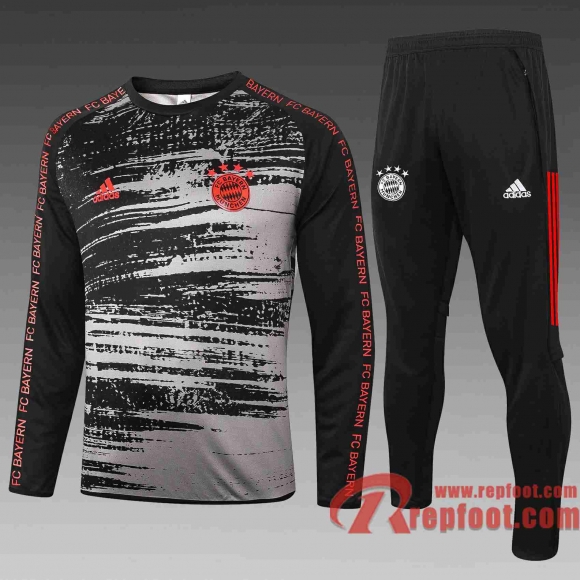 Bayern Munich Survetement Foot Noir-Gris 20 21 B433