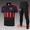 Atletico Madrid Polo de foot 20 21 Noir-rouge C406#