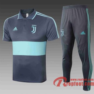 Juventus Polo de foot 20 21 Gris-Bleu C410#