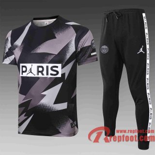 PSG Paris T-shirt de foot 20 21 Gris-noir C418#