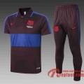 Barcelone Polo de foot 20 21 Marron foncé - Bleu C419#