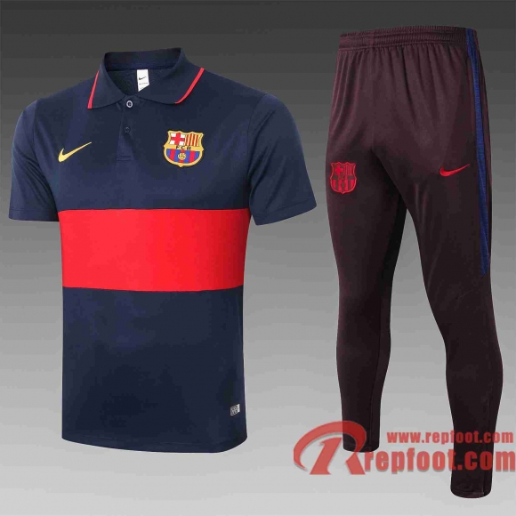 Barcelone Polo de foot 20 21 bleu marin - rouge C421#