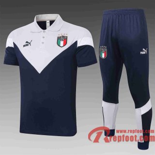 Italie Polo de foot 20 21 Noir - Gris clair C422#