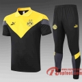 Dortmund BVB Polo de foot 20 21 Noir - Jaune C435#