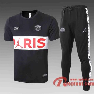 PSG Paris T-shirt de foot 20 21 Noir - Blanc C439#