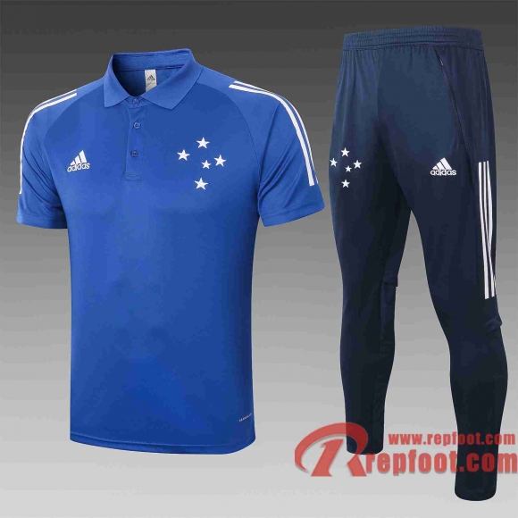 Cruzeiro EC Polo de foot 20 21 Bleu C447#