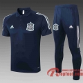 Espagne Polo de foot 20 21 bleu marin C448#