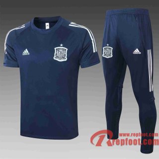 Espagne T-shirt de foot 20 21 bleu marin C464#