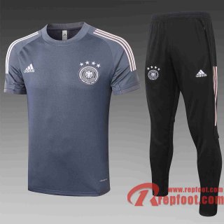 Allemagne T-shirt de foot 20 21 Gris foncé C470#