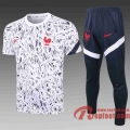 France T-shirt de foot 20 21 Blanc Graffiti C475#