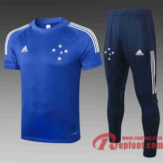 Cruzeiro EC T-shirt de foot 20 21 Bleu C482#