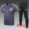 Allemagne Polo de foot 20 21 Gris foncé C485#