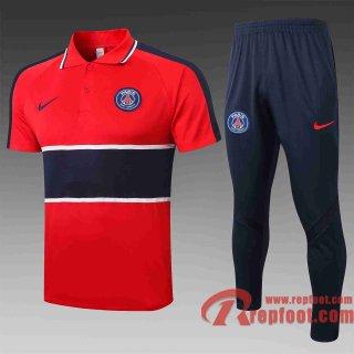 PSG Paris Polo de foot 20 21 rouge - bleu marin C499#