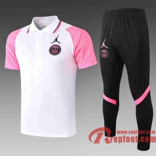 PSG Paris Polo de foot 20 21 Blanc - pink C506#