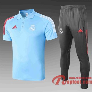 Real Madrid Polo de foot 20 21 Bleu C511#