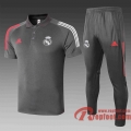 Real Madrid Polo de foot 20 21 Gris foncé C513#