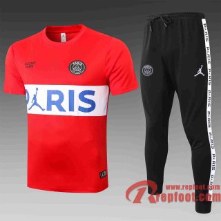 PSG Paris T-shirt de foot 20 21 rouge - Blanc C514#