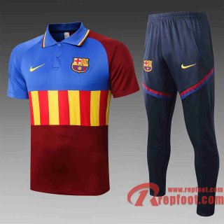 Barcelone Polo de foot 20 21 bleu - rouge - Jaune C515#