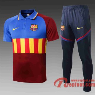 Barcelone Polo de foot 20 21 bleu - rouge - Jaune C515#