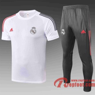 Real Madrid T-shirt de foot 20 21 Blanc C518#