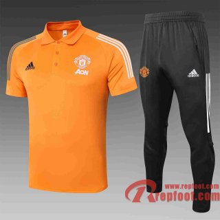 Manchester United Polo de foot 20 21 Orange C520#