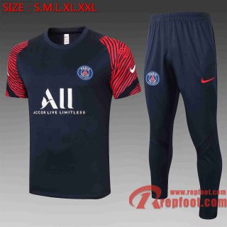 PSG Paris T-shirt Bleu foncé - Manches rouges C537es 20 21