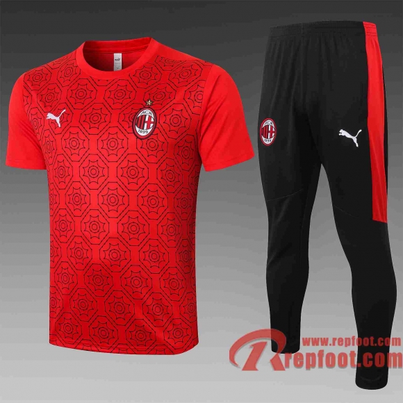 AC Milan Polo foot Tampographie rouge 20 21 C574 AC Milan Polo foot Tampographie rouge 20 21 C574