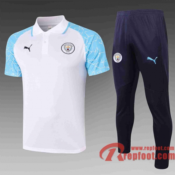 Manchester City Polo foot blanc 20 21 C577