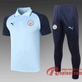 Manchester City polo foot Bleu foncé 20 21 C587