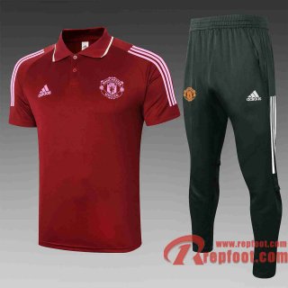 Manchester United polo foot cramoisi 20 21 C590