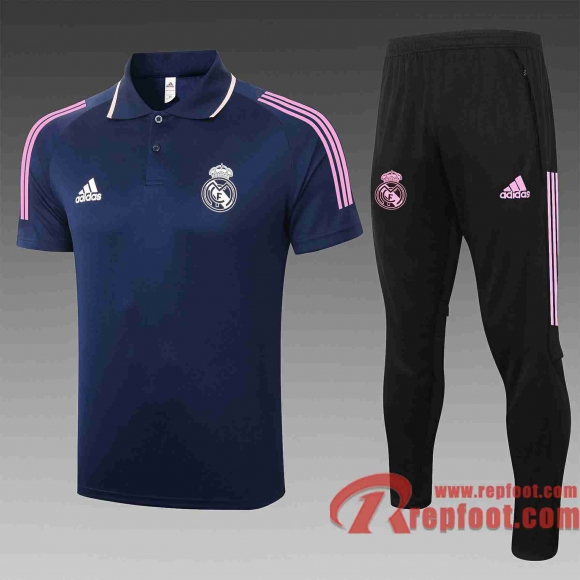 Real Madrid polo foot Bleu foncé 20 21 C592