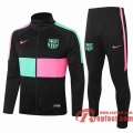 Barcelone Survetement Foot Enfant - Veste 20 21 noir Poitrine double couleur