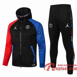 Airman Survetement Foot Sweat a Capuche Enfant - Veste noir 20 21 Manches bicolores