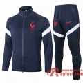 France Survetement Foot Enfant - Veste 20 21 bleu marin